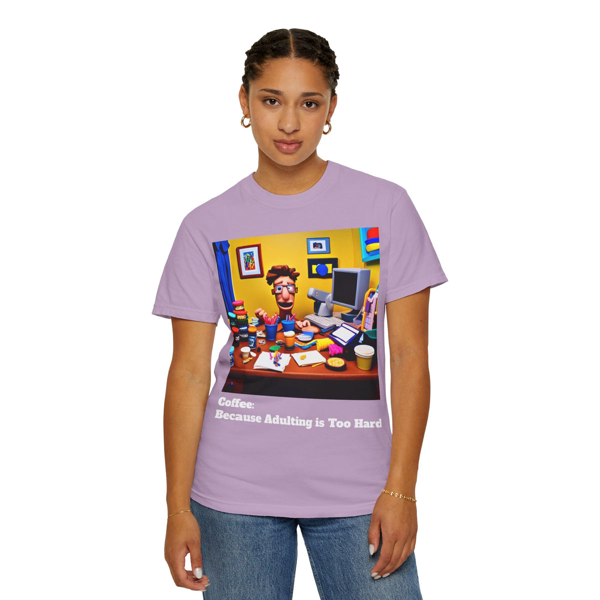 Unisex "Coffee: Because Adulting is Too Hard" Garment-Dyed T-shirt - OLM Store