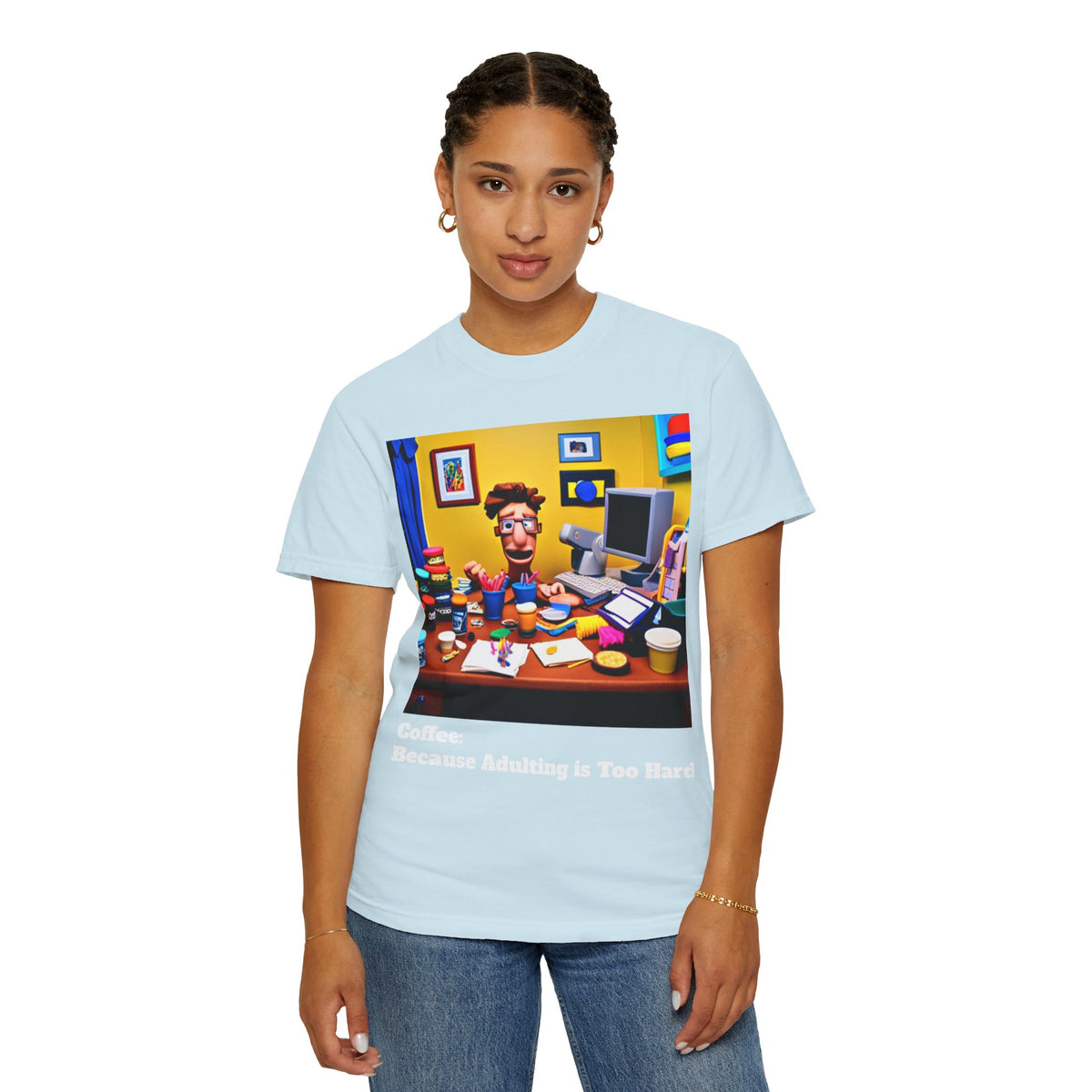 Unisex "Coffee: Because Adulting is Too Hard" Garment-Dyed T-shirt - OLM Store