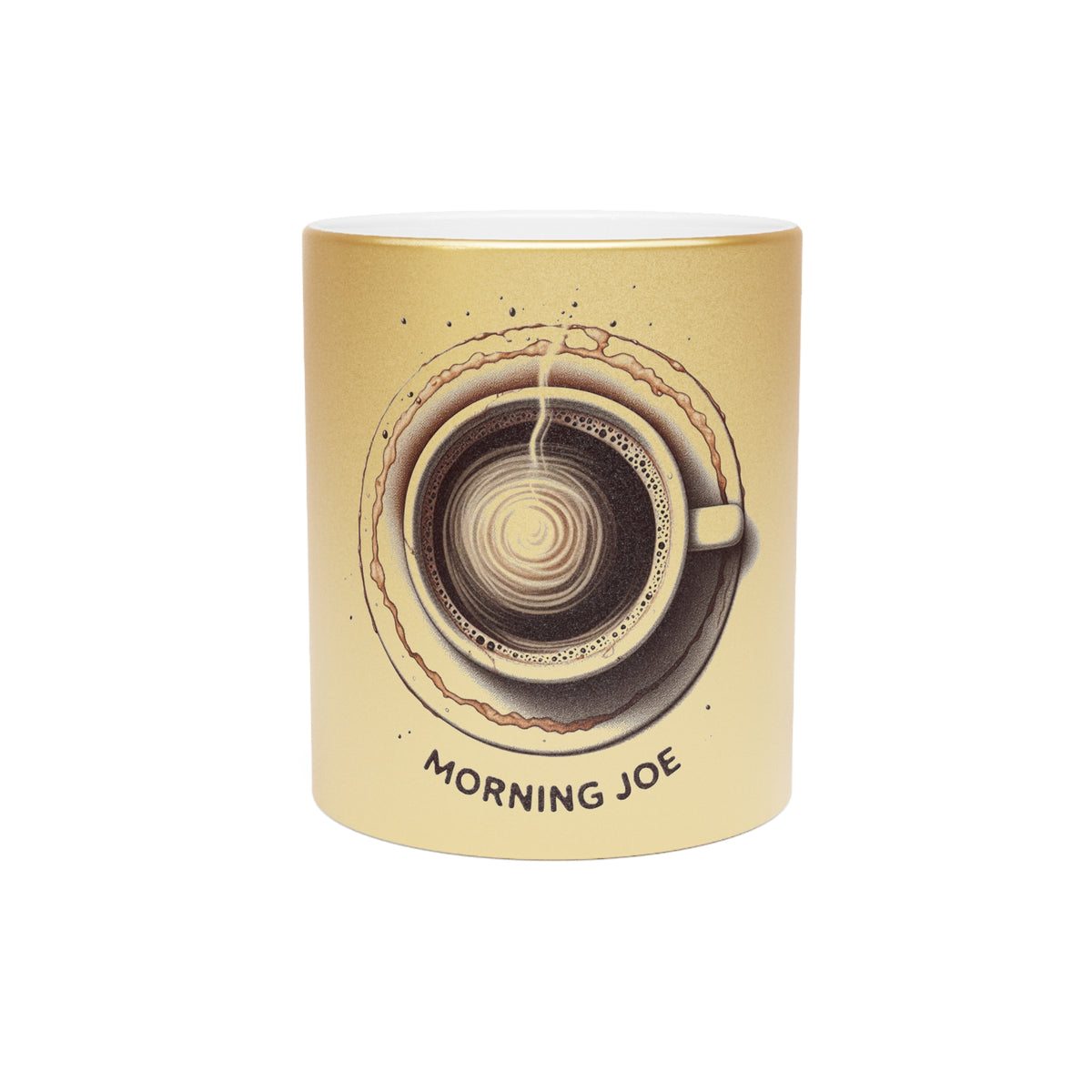 Morning Joe Metallic Mug: Elevate Your Coffee Experience with Glamorous Gold and Silver Finishes
