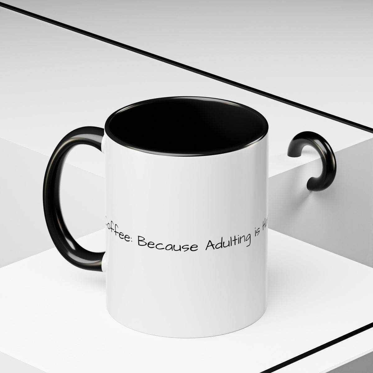 “Coffee: Because Adulting is Hard"  Accent Coffee Mug (11, 15oz) - OLM Store