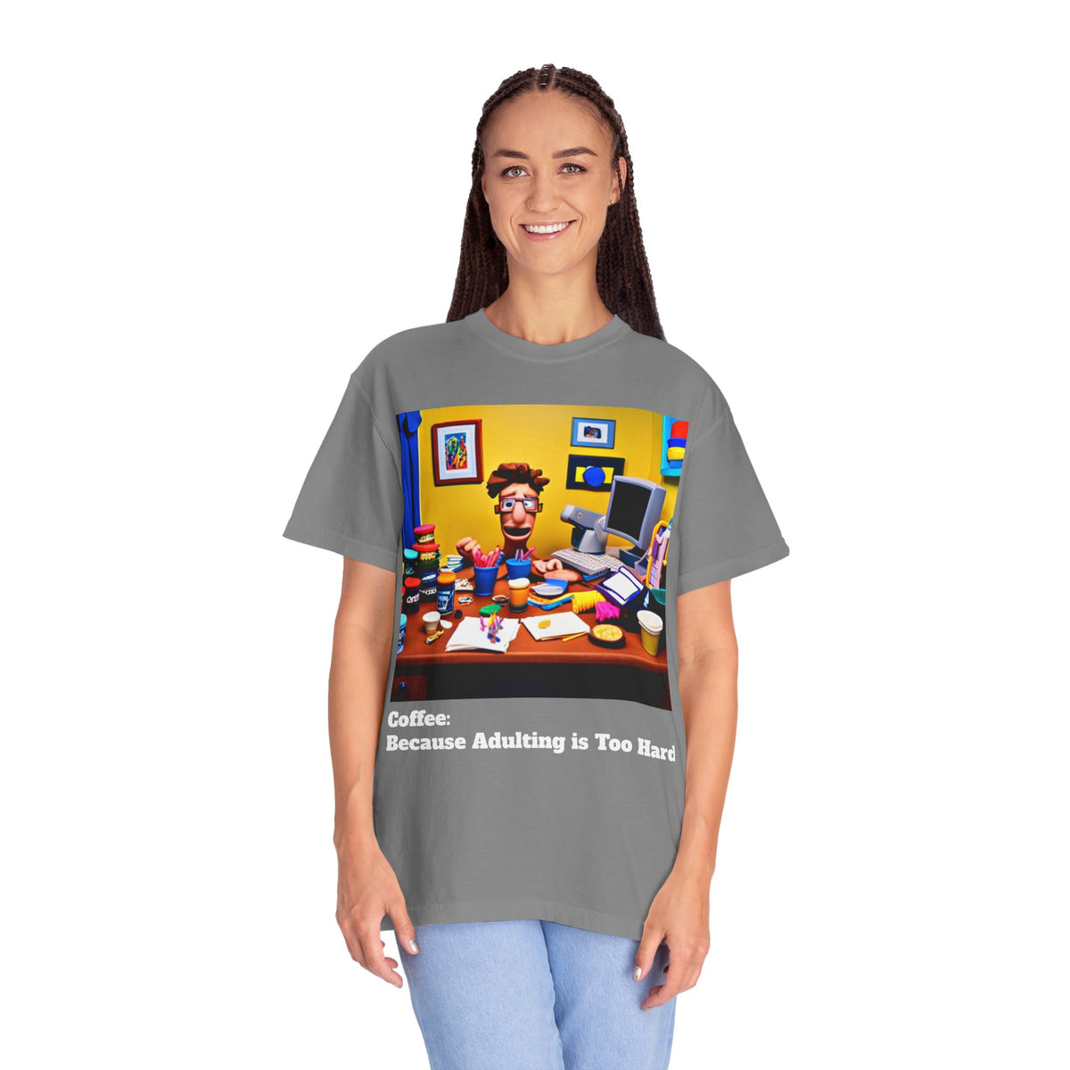 Unisex "Coffee: Because Adulting is Too Hard" Garment-Dyed T-shirt - OLM Store