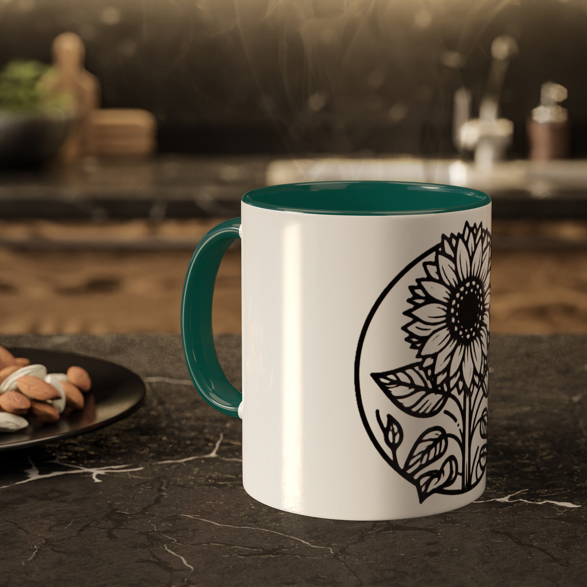 Brighten Your Mornings with Our White Sunflower Coffee Mug