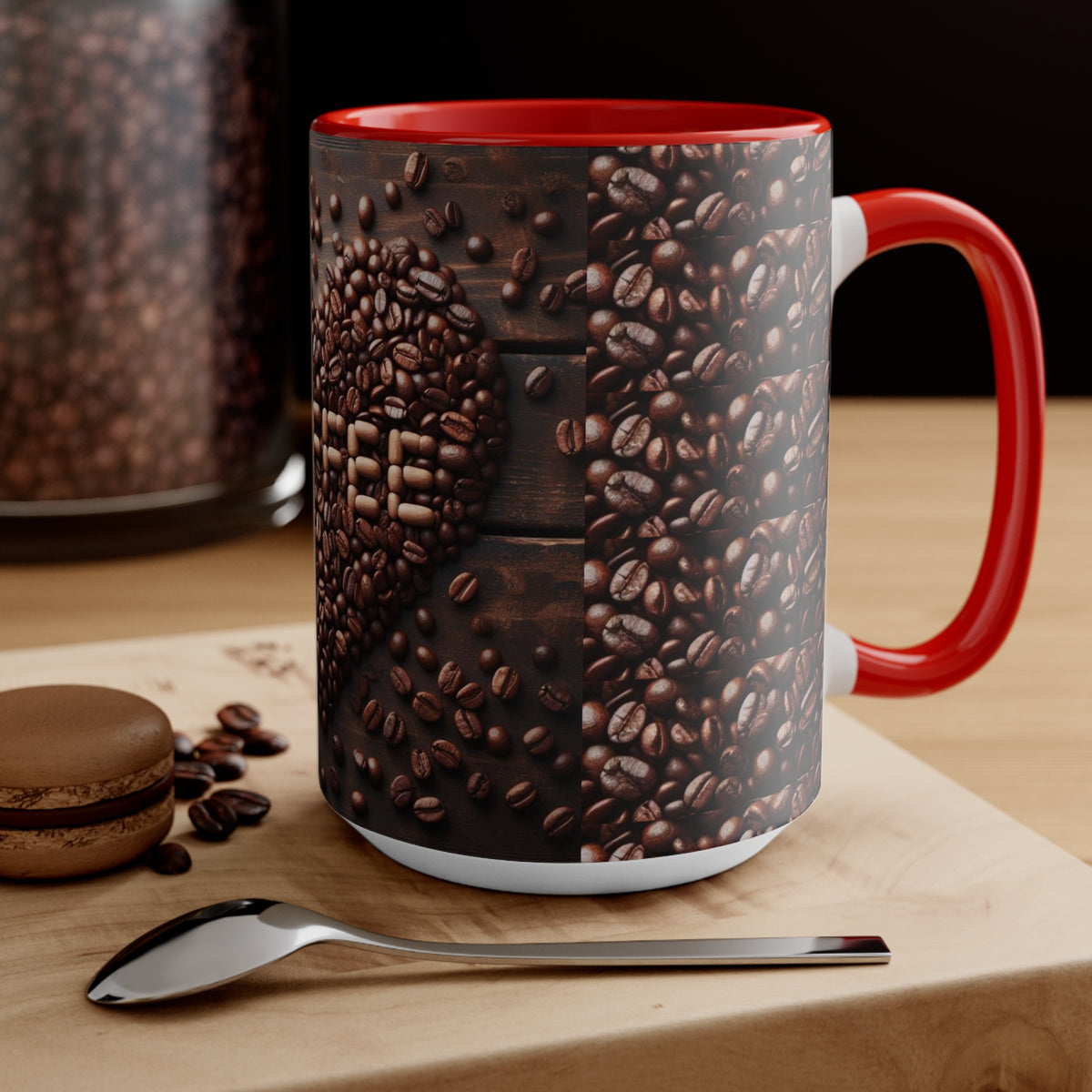 Coffee Bean Heart Accent Mugs - OLM Store