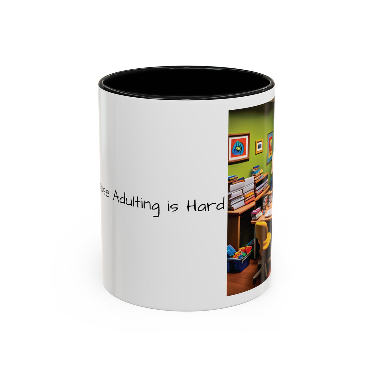 “Coffee: Because Adulting is Hard"  Accent Coffee Mug (11, 15oz) - OLM Store