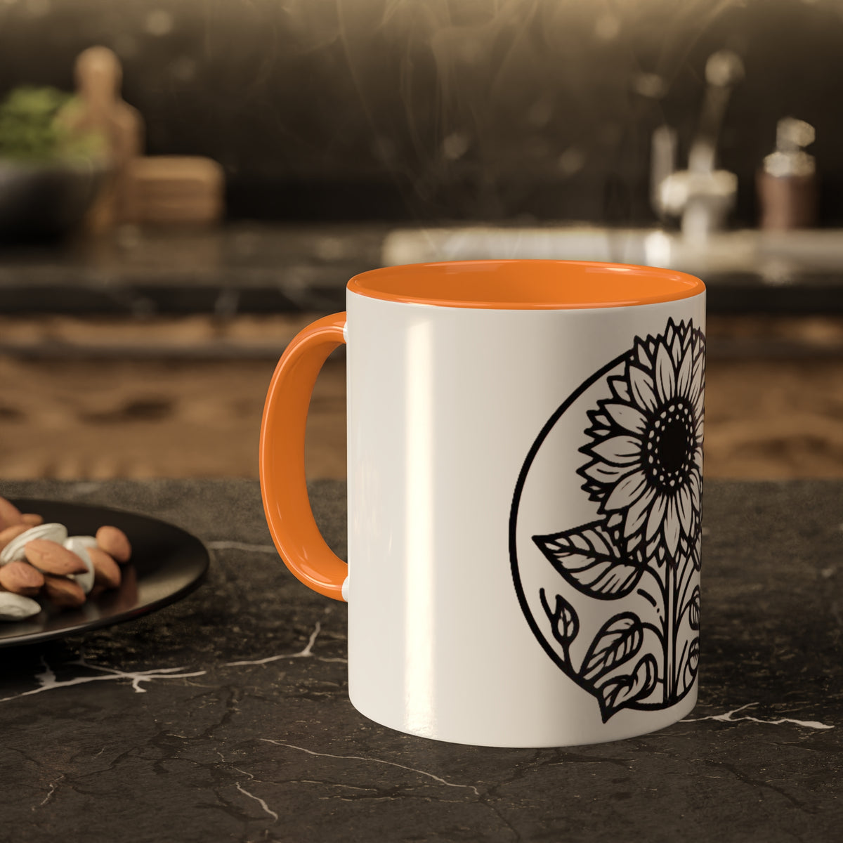 Brighten Your Mornings with Our White Sunflower Coffee Mug