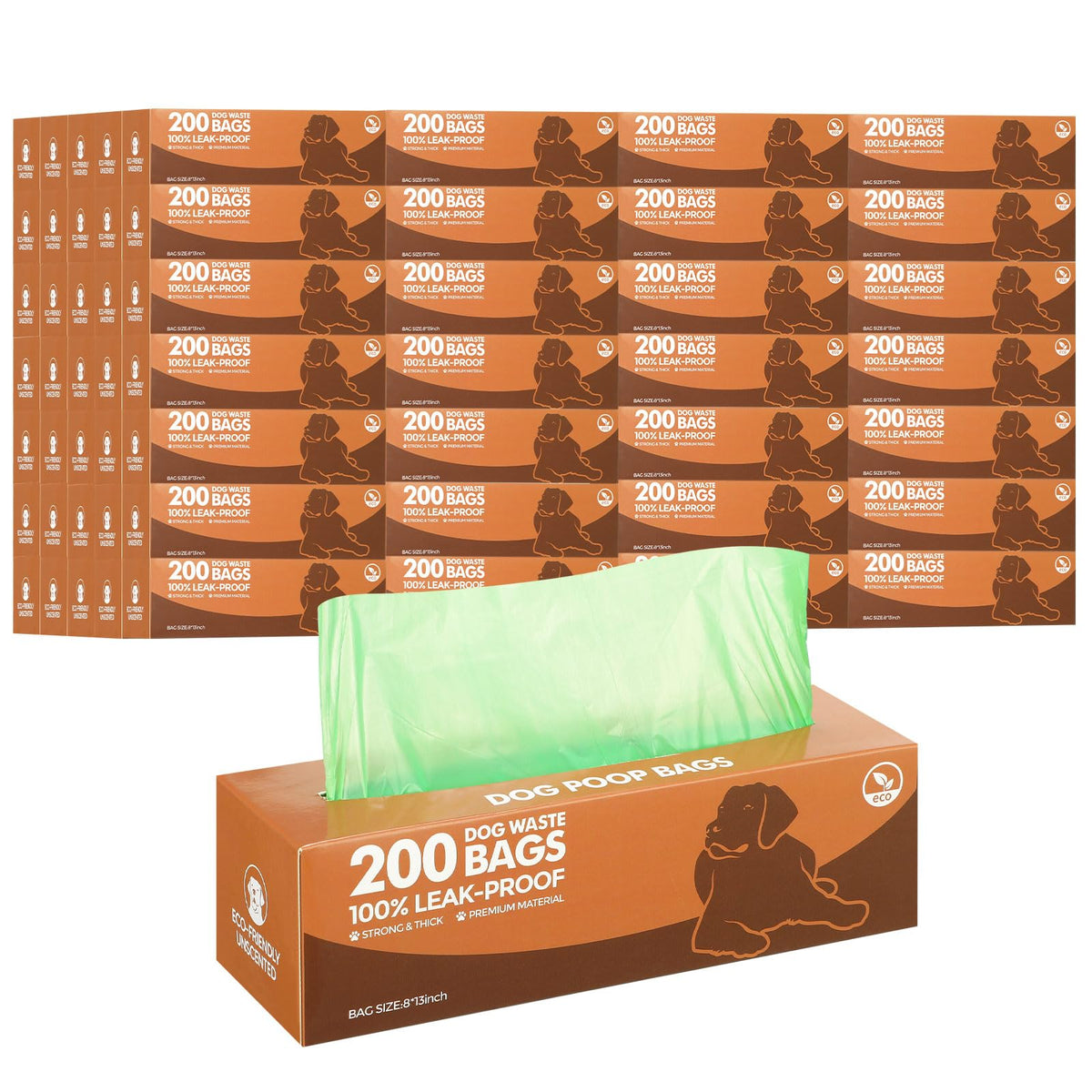 Eco-Friendly Dog Waste Bags - Bulk 50-Roll Pack in Dark Green for Easy Cleanup