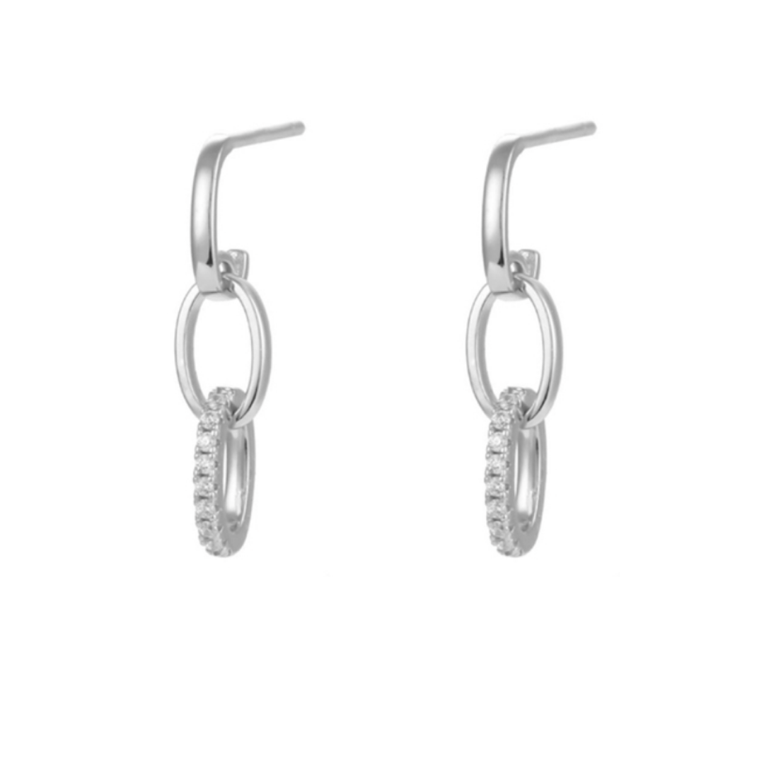 Eva Gold-Plated Sterling Silver Double-Hoop Earrings with Cubic Zirconia