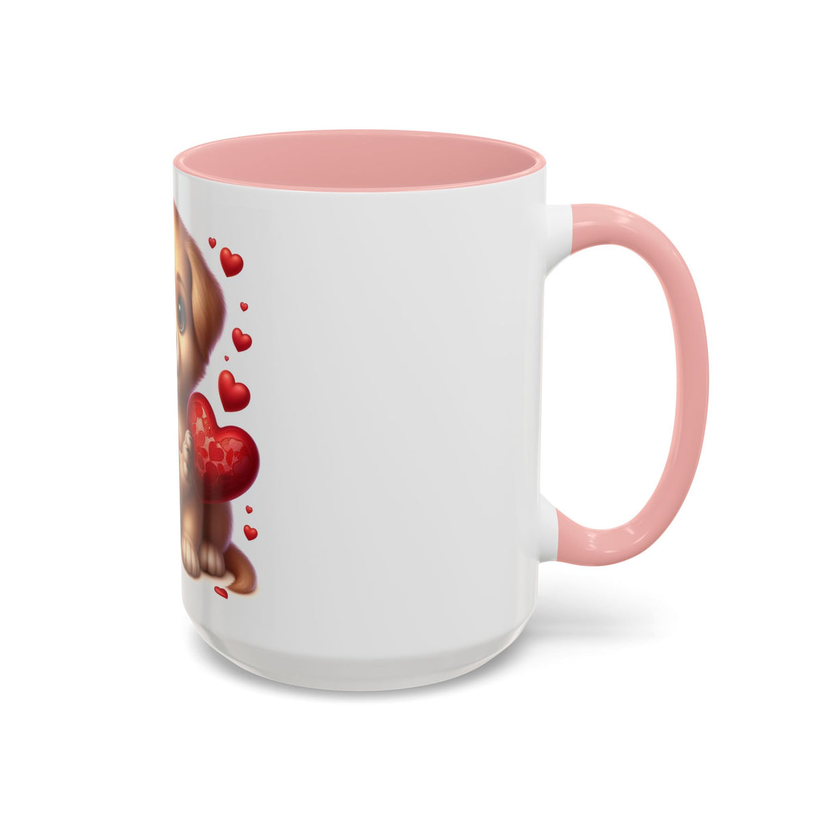 "Puppy and Roses" Accent Coffee Mug (11, 15oz) - OLM Store