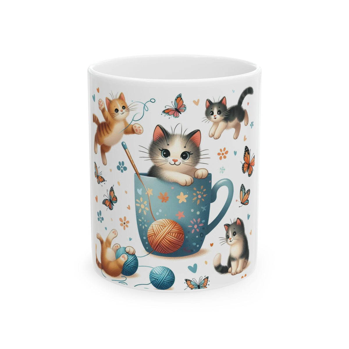 "Kitten in a mug" Ceramic Mug, (11oz, 15oz) - OLM Store