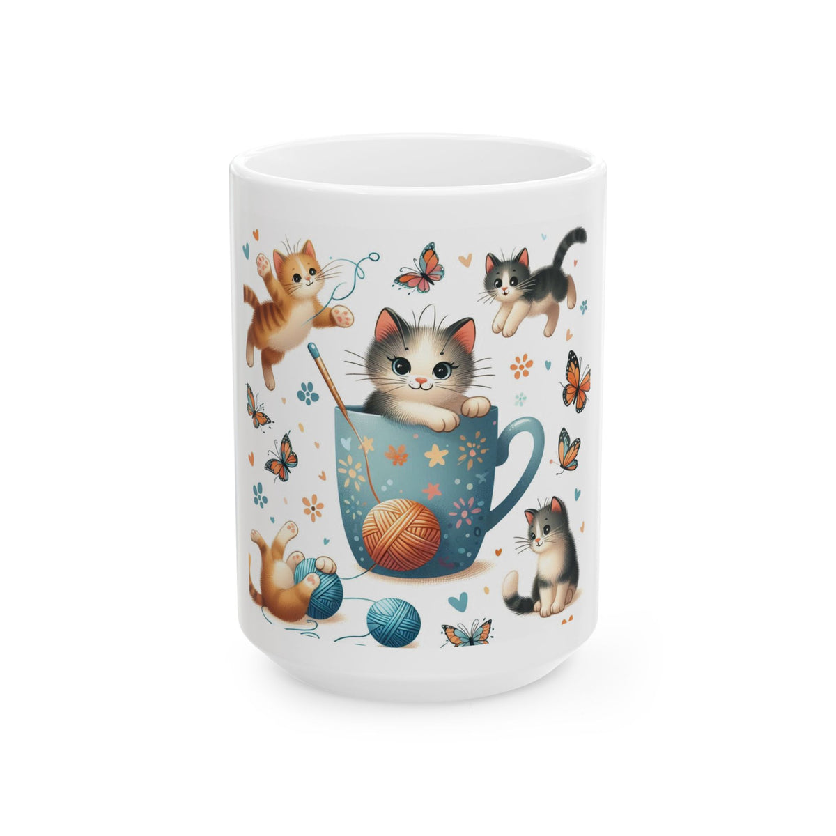 "Kitten in a mug" Ceramic Mug, (11oz, 15oz) - OLM Store