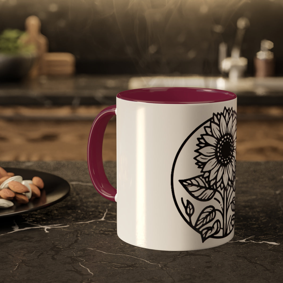 Brighten Your Mornings with Our White Sunflower Coffee Mug