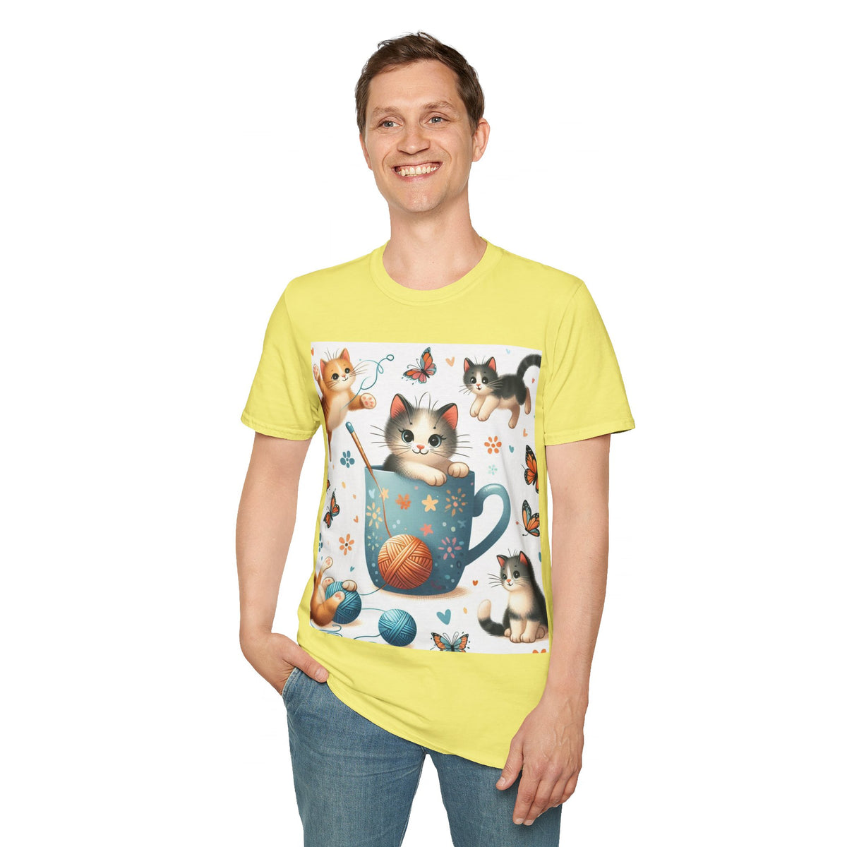 Purr-fect Comfort for Cat Lovers: Unisex Soft-Style T-Shirt - OLM Store