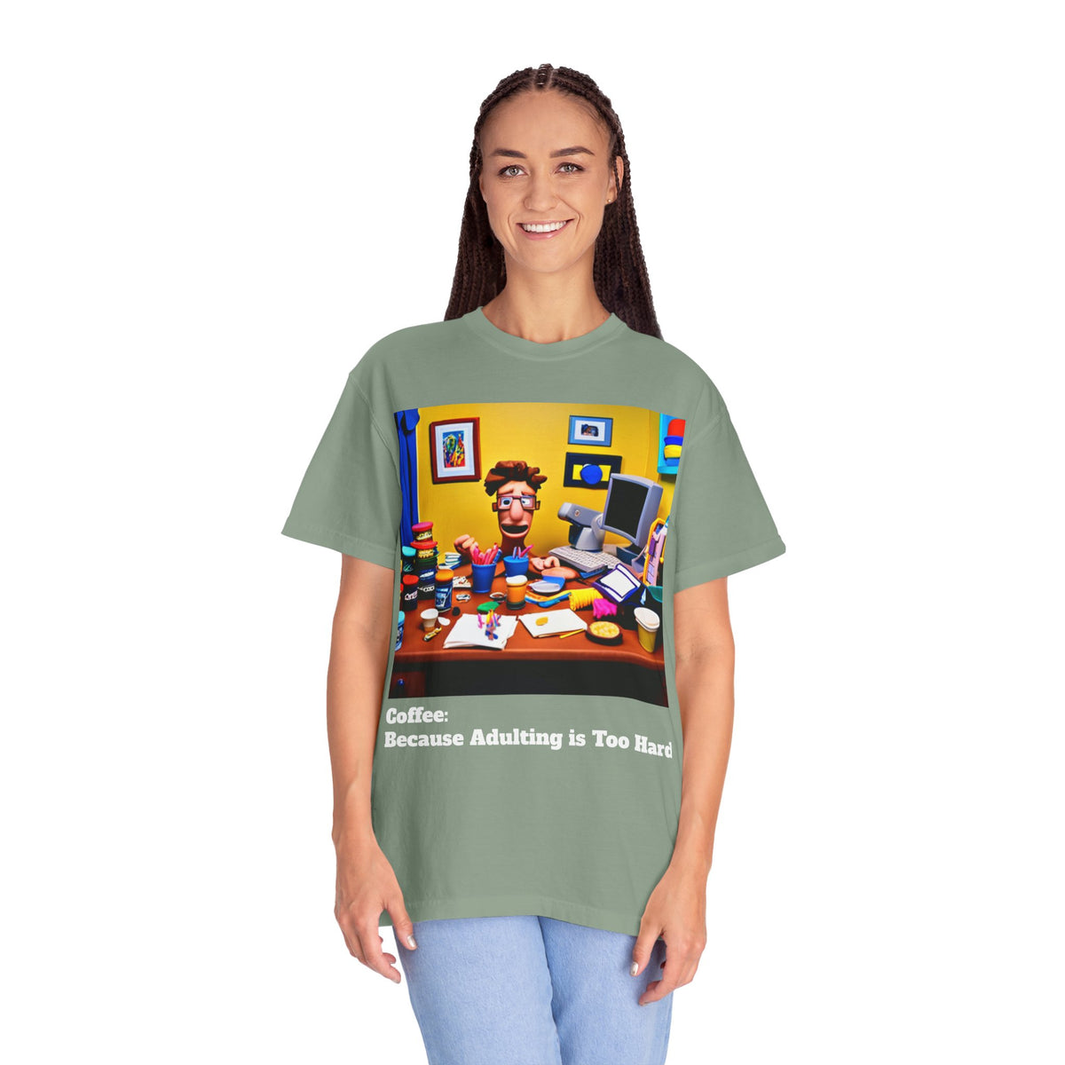 Unisex "Coffee: Because Adulting is Too Hard" Garment-Dyed T-shirt - OLM Store