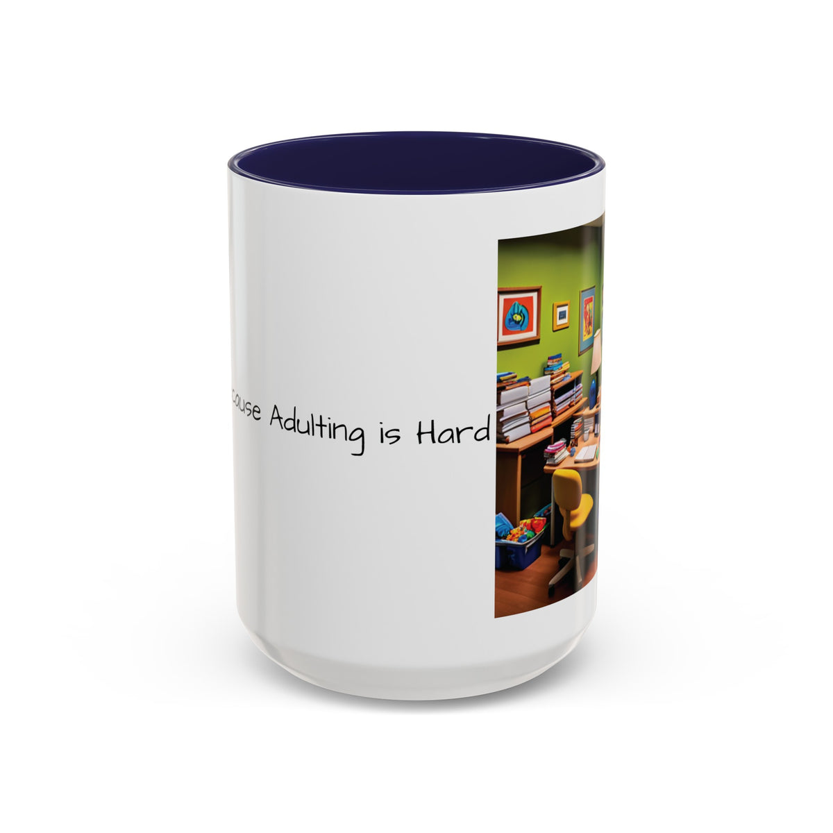 “Coffee: Because Adulting is Hard"  Accent Coffee Mug (11, 15oz) - OLM Store