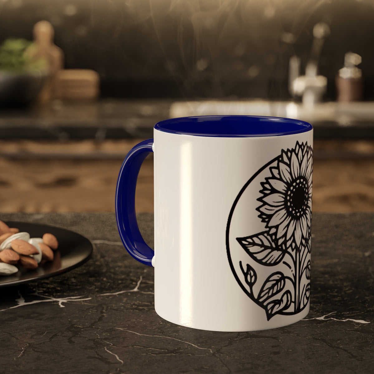 Brighten Your Mornings with Our White Sunflower Coffee Mug