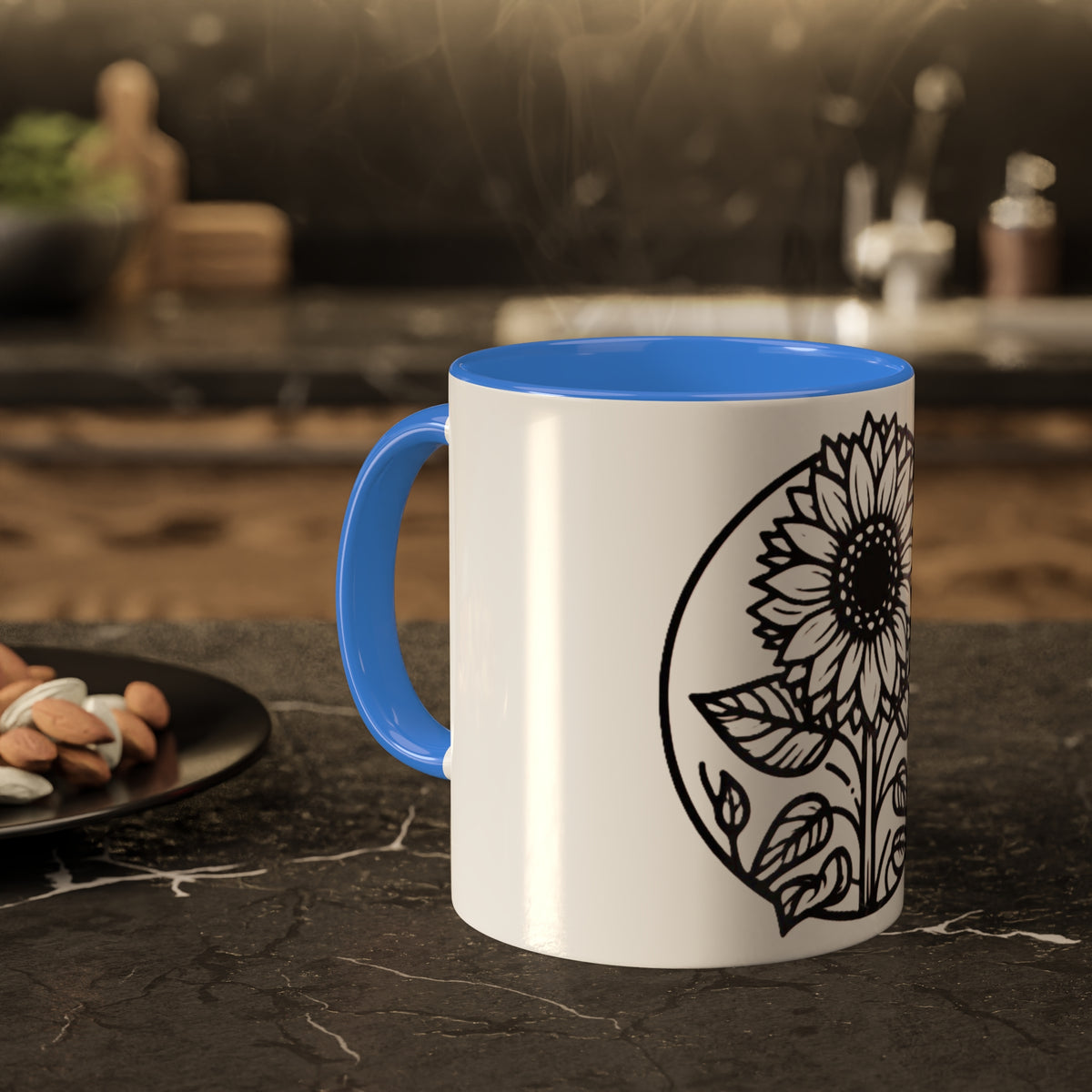 Brighten Your Mornings with Our White Sunflower Coffee Mug