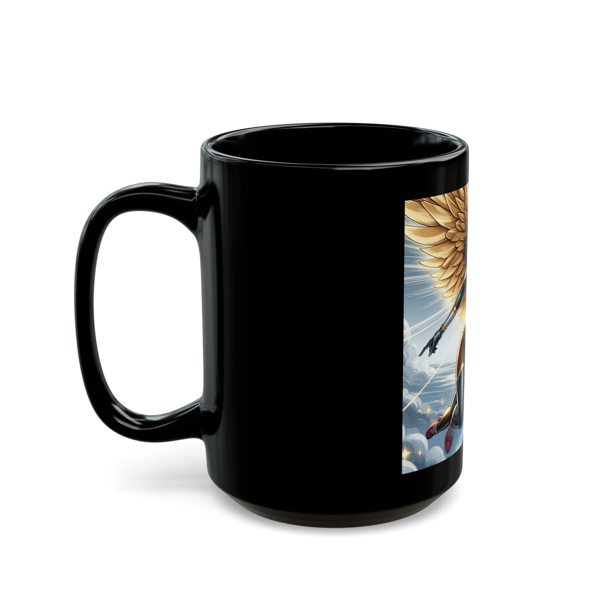 Empower Your Morning with the Aurora Ebony Superhero Mug