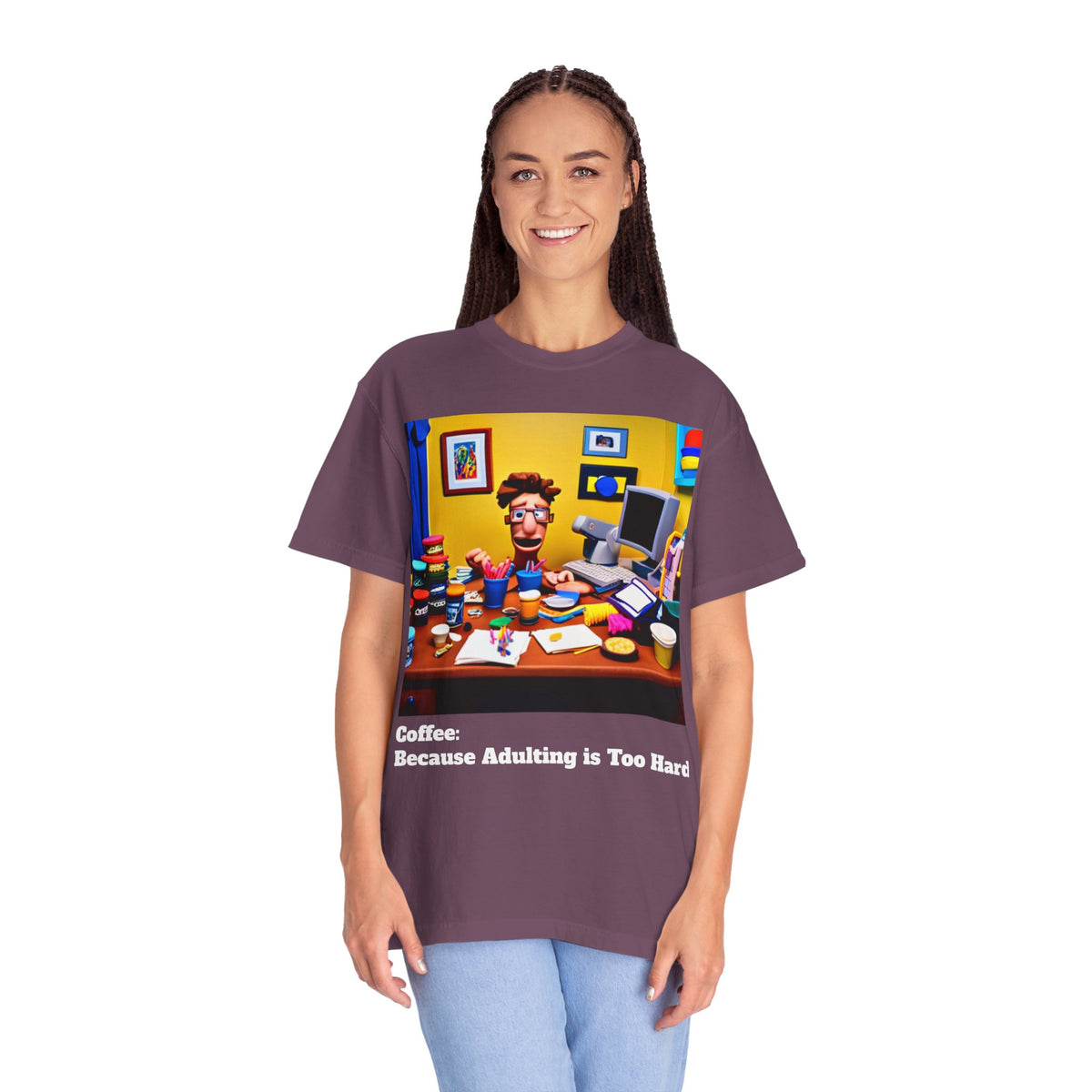 Unisex "Coffee: Because Adulting is Too Hard" Garment-Dyed T-shirt - OLM Store