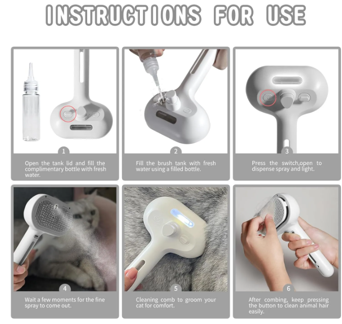Pet Hair Spray Brush for Grooming: Effortless Shedding Control for Your Furry Friends