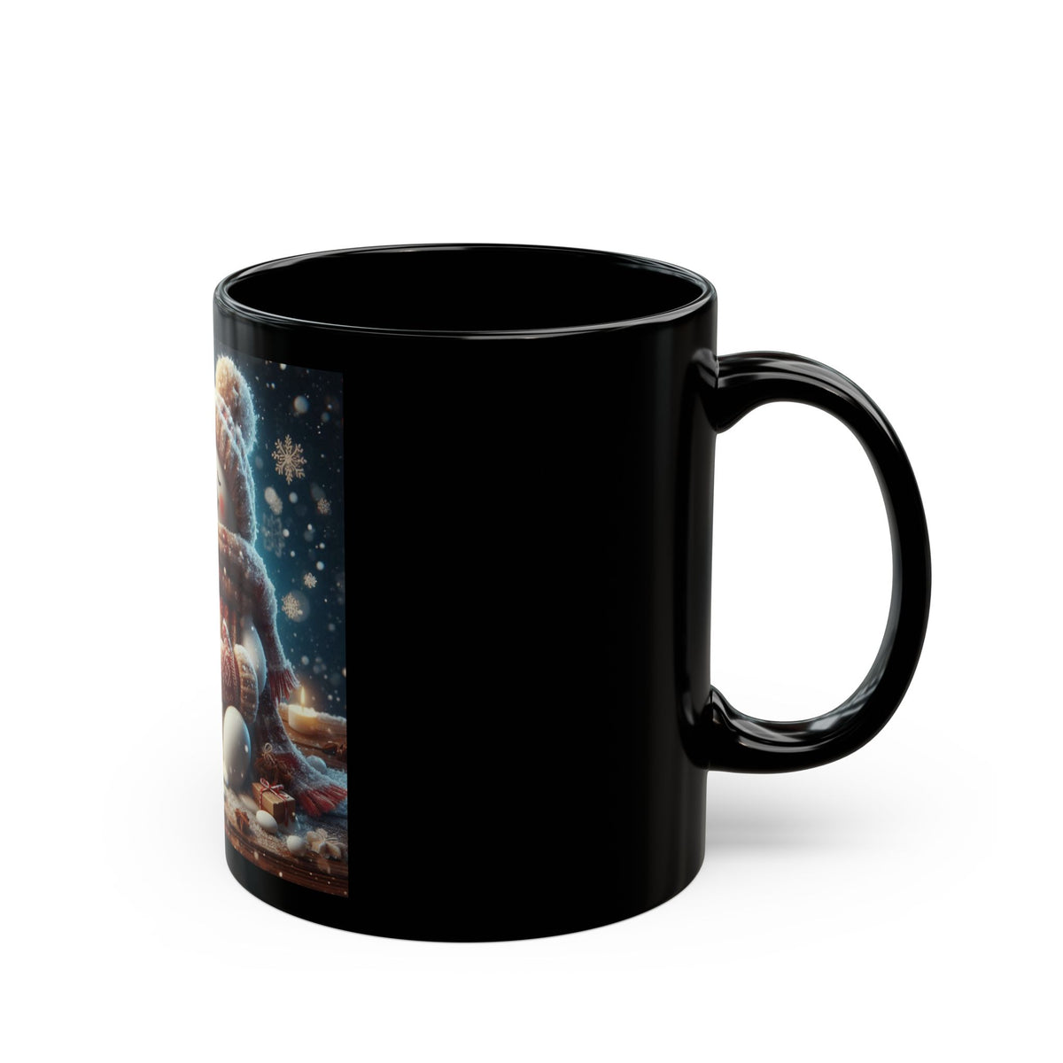 Snowman Black Mug - Embrace Winter with Every Sip