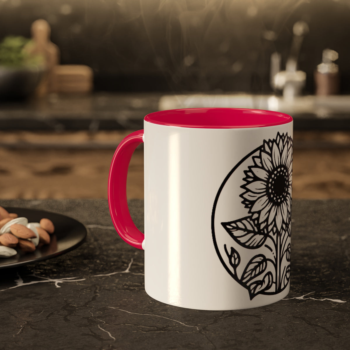 Brighten Your Mornings with Our White Sunflower Coffee Mug