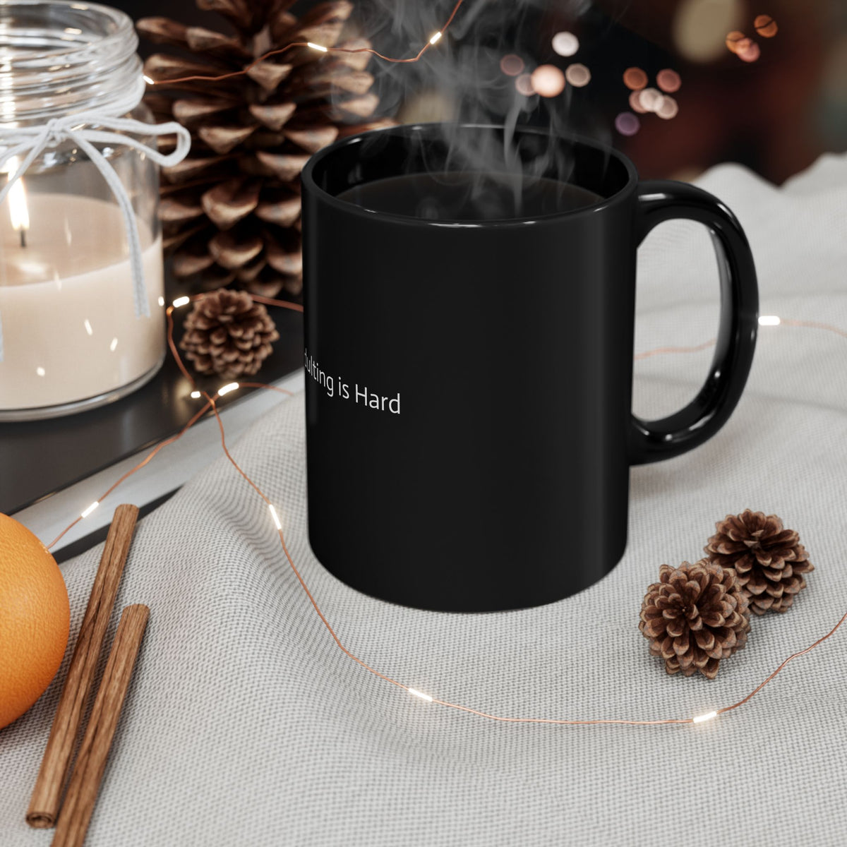 “Conquer the Day with a Cup of Can-Do: The ‘Adulting’ Mug” Black Mug (11oz, 15oz) - OLM Store