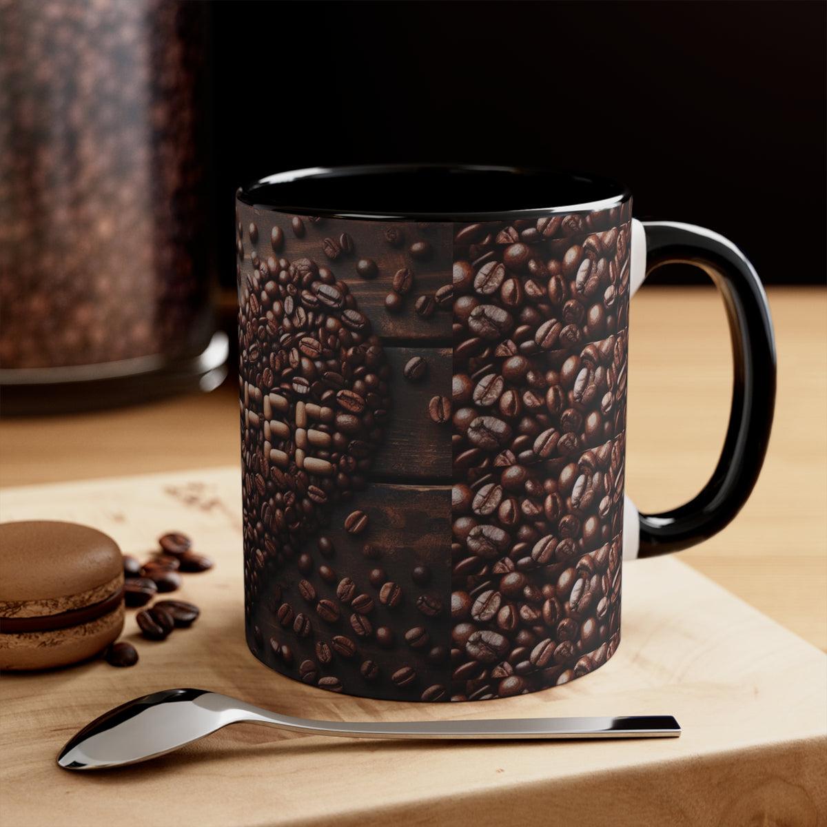 Coffee Bean Heart Accent Mugs - OLM Store