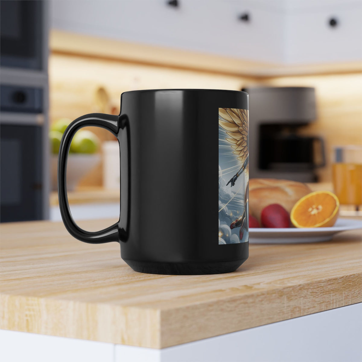 Empower Your Morning with the Aurora Ebony Superhero Mug