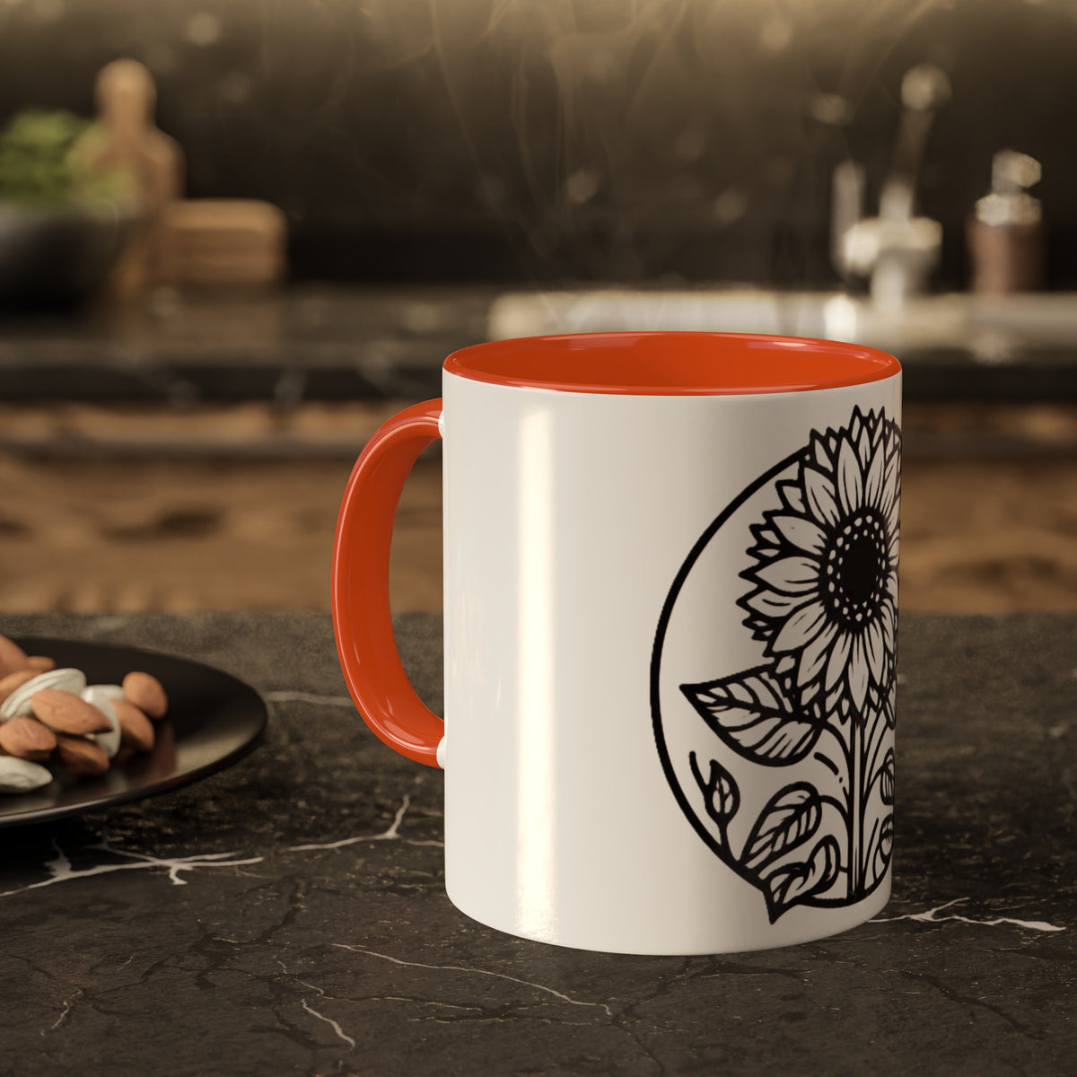 Brighten Your Mornings with Our White Sunflower Coffee Mug