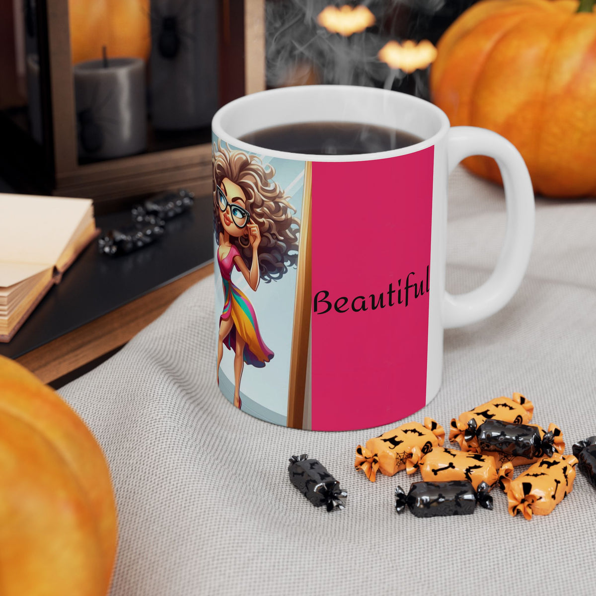 “I Am Beautiful” Ceramic Mug, (11oz, 15oz) - OLM Store
