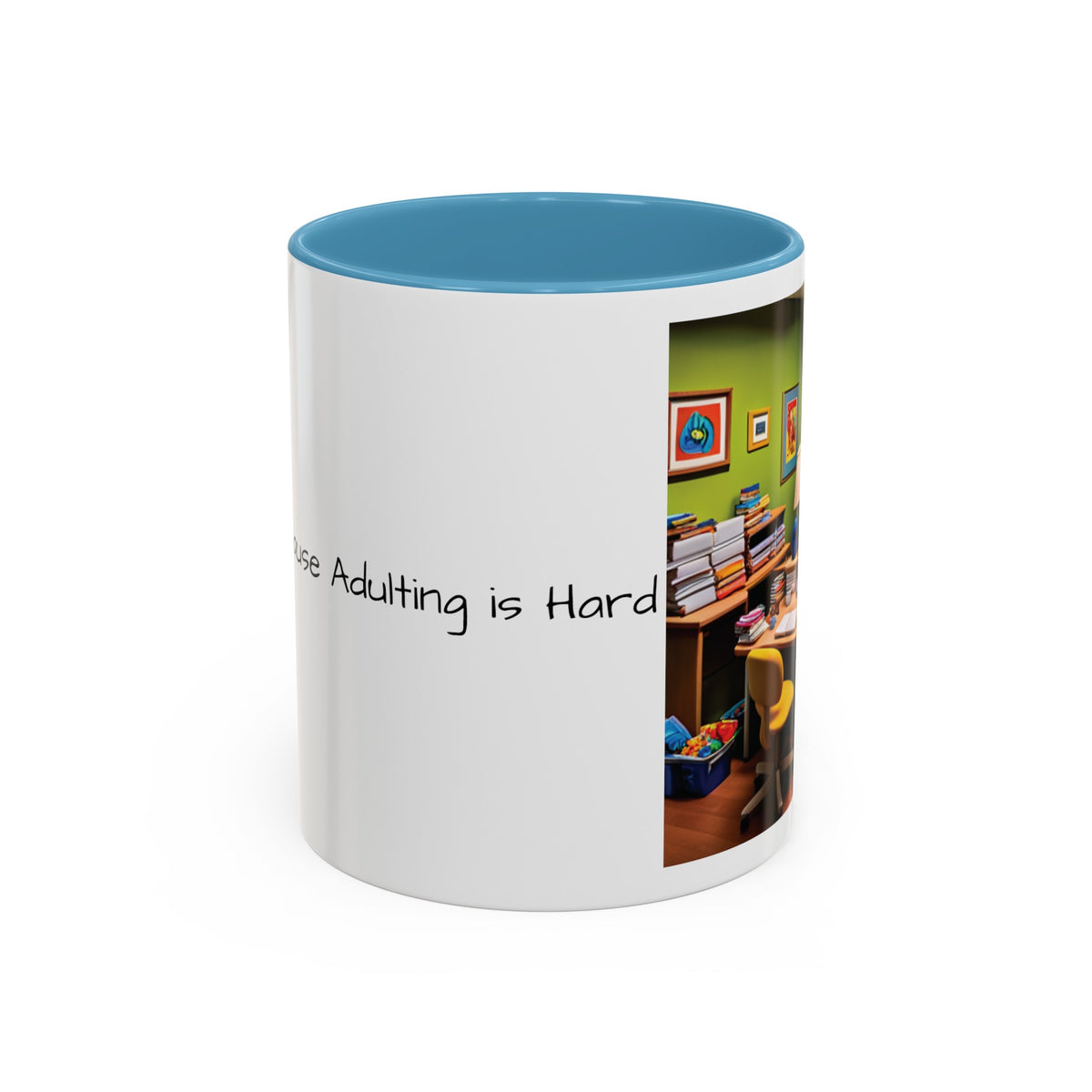 “Coffee: Because Adulting is Hard"  Accent Coffee Mug (11, 15oz) - OLM Store