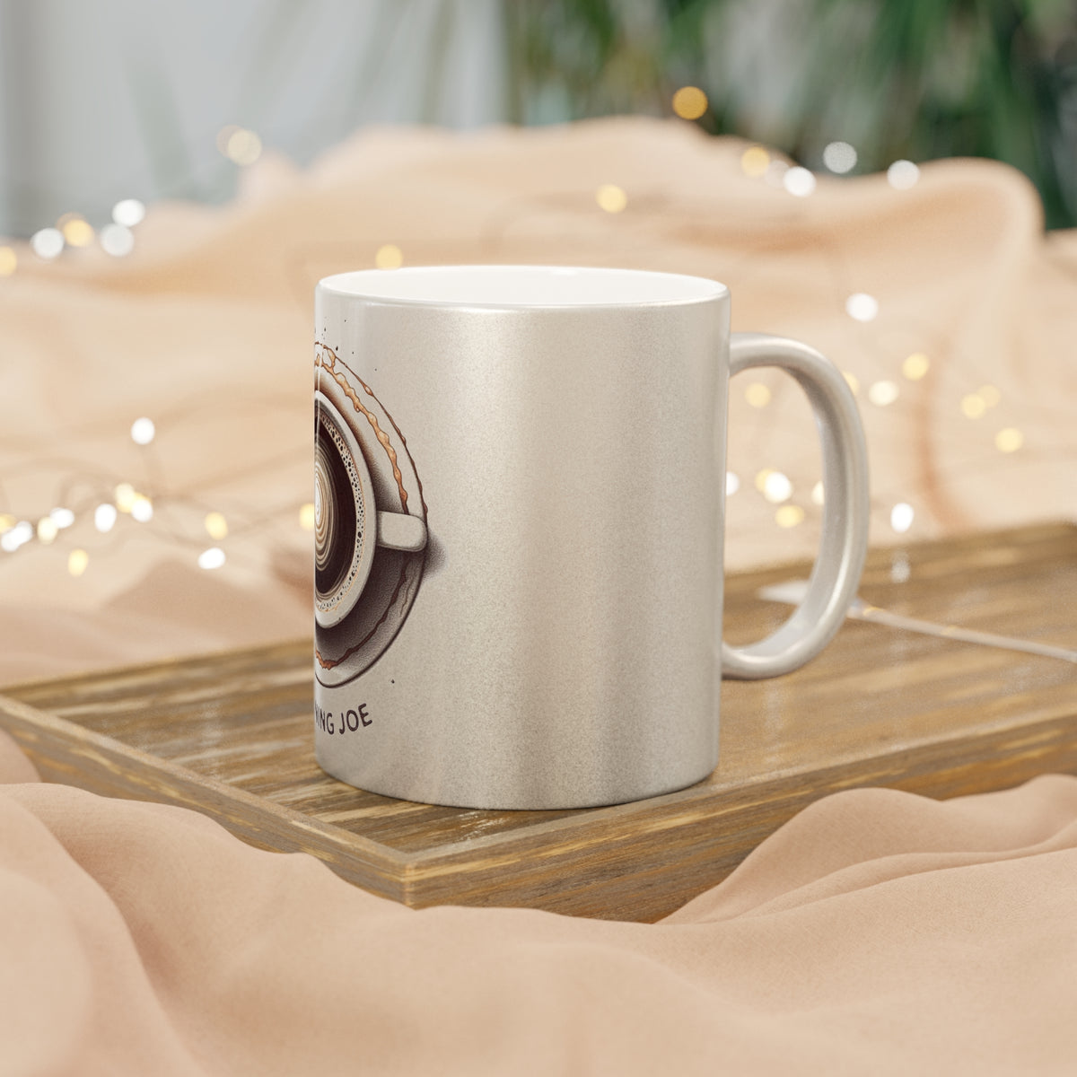 Morning Joe Metallic Mug: Elevate Your Coffee Experience with Glamorous Gold and Silver Finishes