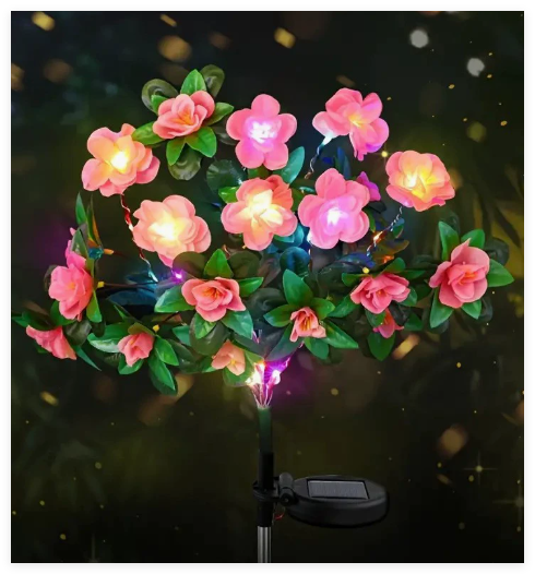 Illuminate Your Outdoors with Solar Azalea Flower Lights – One Piece