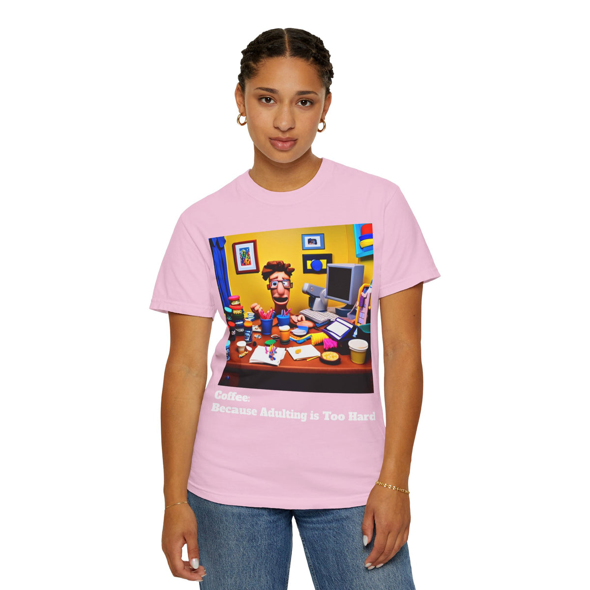 Unisex "Coffee: Because Adulting is Too Hard" Garment-Dyed T-shirt - OLM Store