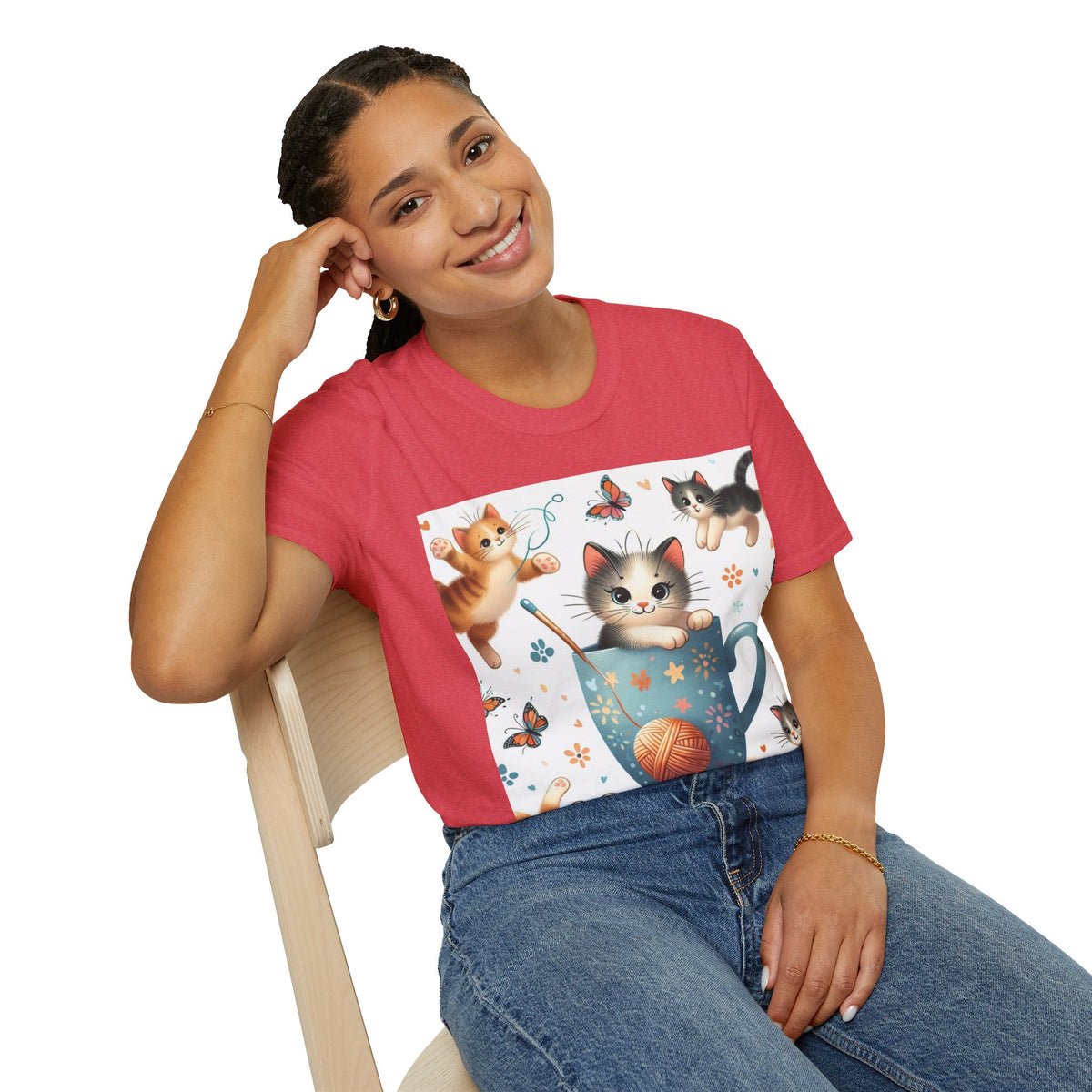Purr-fect Comfort for Cat Lovers: Unisex Soft-Style T-Shirt - OLM Store