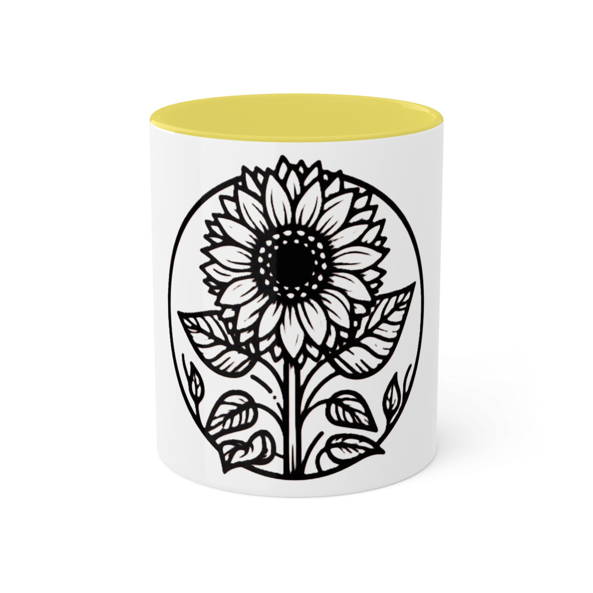 Brighten Your Mornings with Our White Sunflower Coffee Mug
