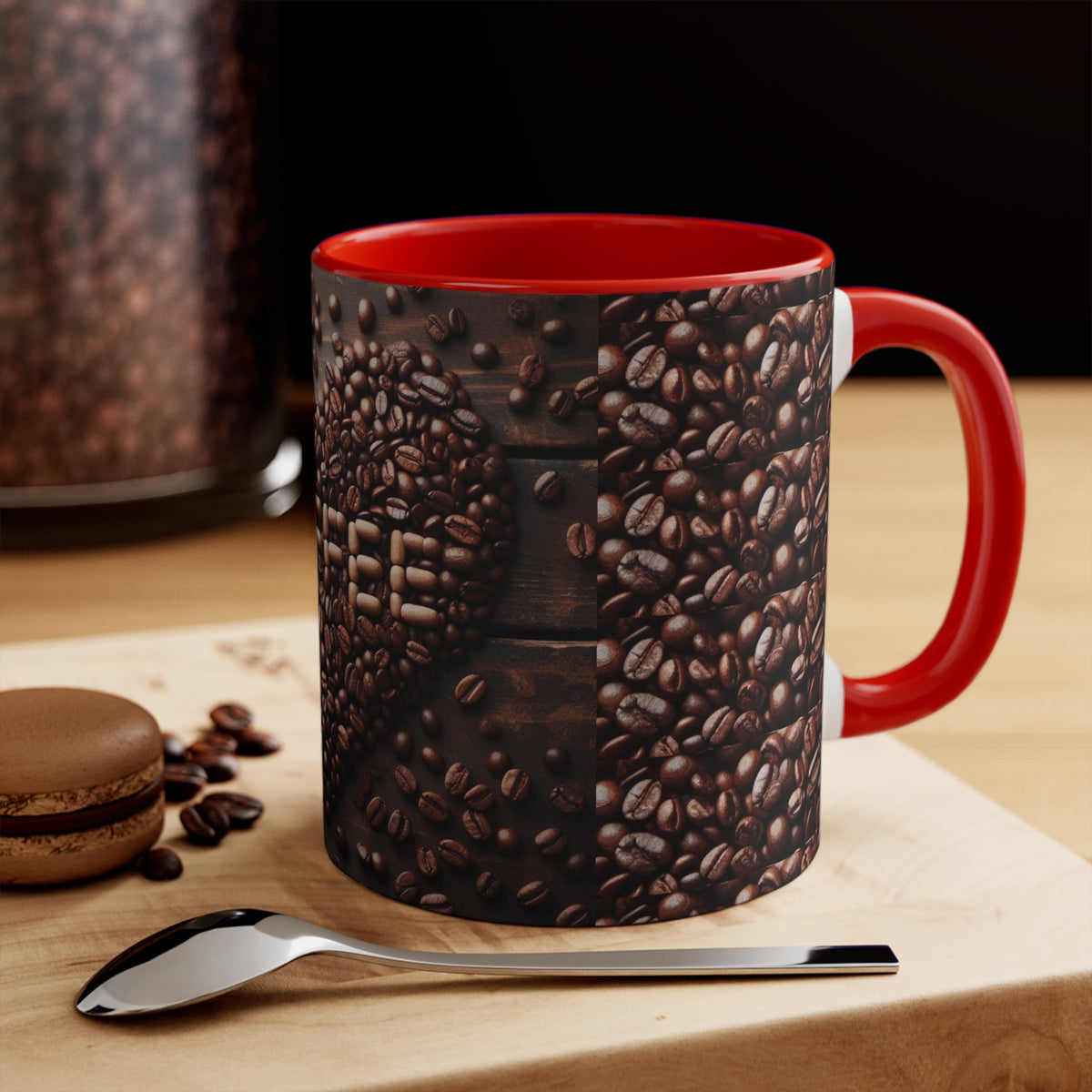 Coffee Bean Heart Accent Mugs - OLM Store