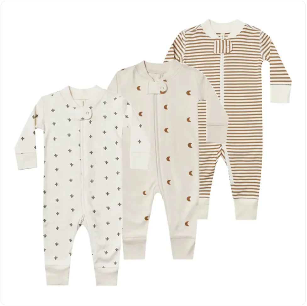 Adorable Cartoon Cactus Baby Romper – Striped Long Sleeve Outfit for Comfort and Style