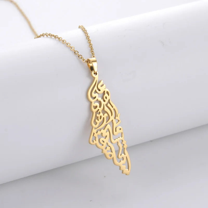 Palestine Calligraphy Pendant Necklace - Empower Your Style and Show Solidarity