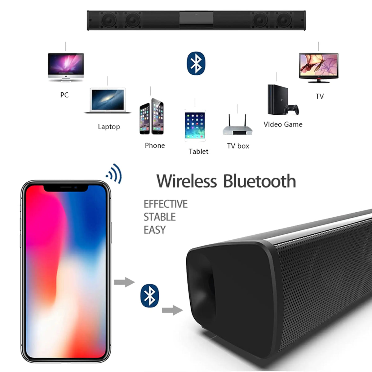 Wireless Home Theater Sound Bar for an Immersive Audio Experience