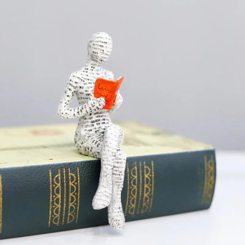 Reading Woman Thinker Statue – Elevate Your Home & Office Decor with Creative Paper Pulp Art