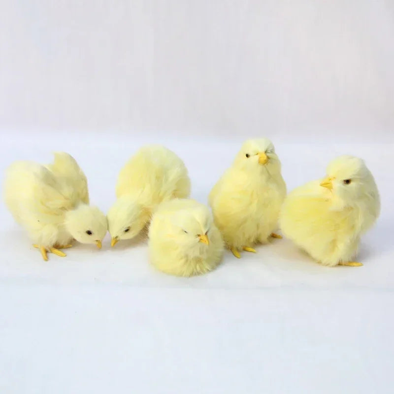 Charming Realistic Plush Baby Chick Decorations – 5-Piece Set for Your Spring Decor