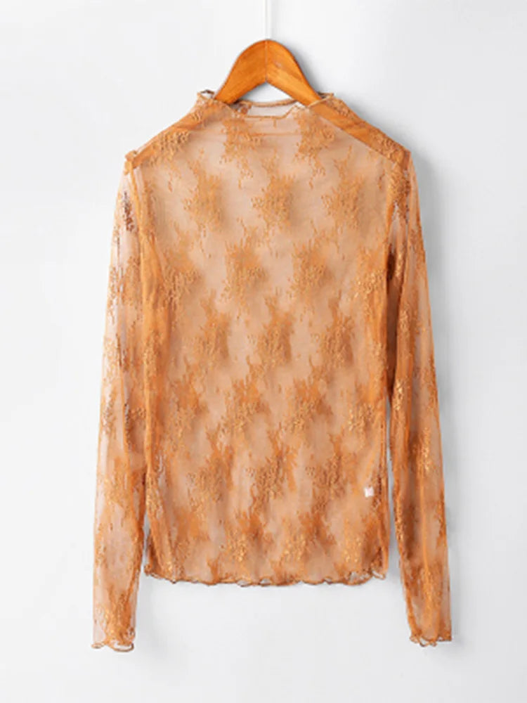 Lace Floral Embroidery Blouse - OLM Store