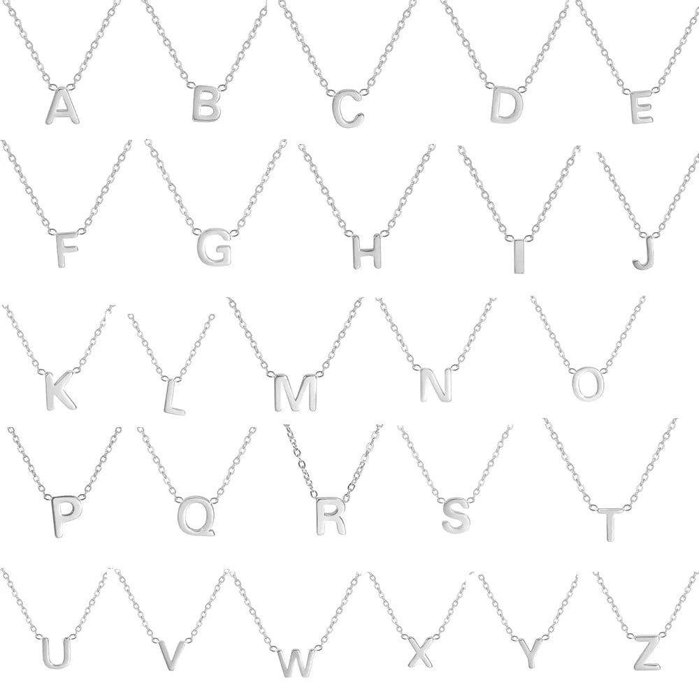 Personalized Minimalist Necklace – A-Z Initial Pendant in Stainless Steel & Gold