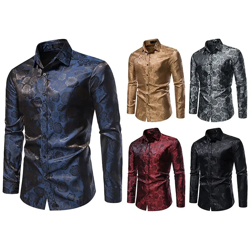 Rose Print Men’s Shirt - OLM Store