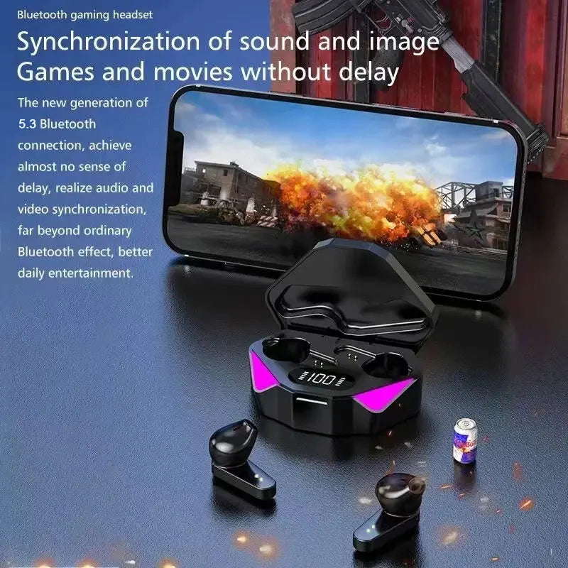 Wireless Bluetooth Gaming Earbuds – Immerse Yourself in Sound with LED Display & Noise Cancelling