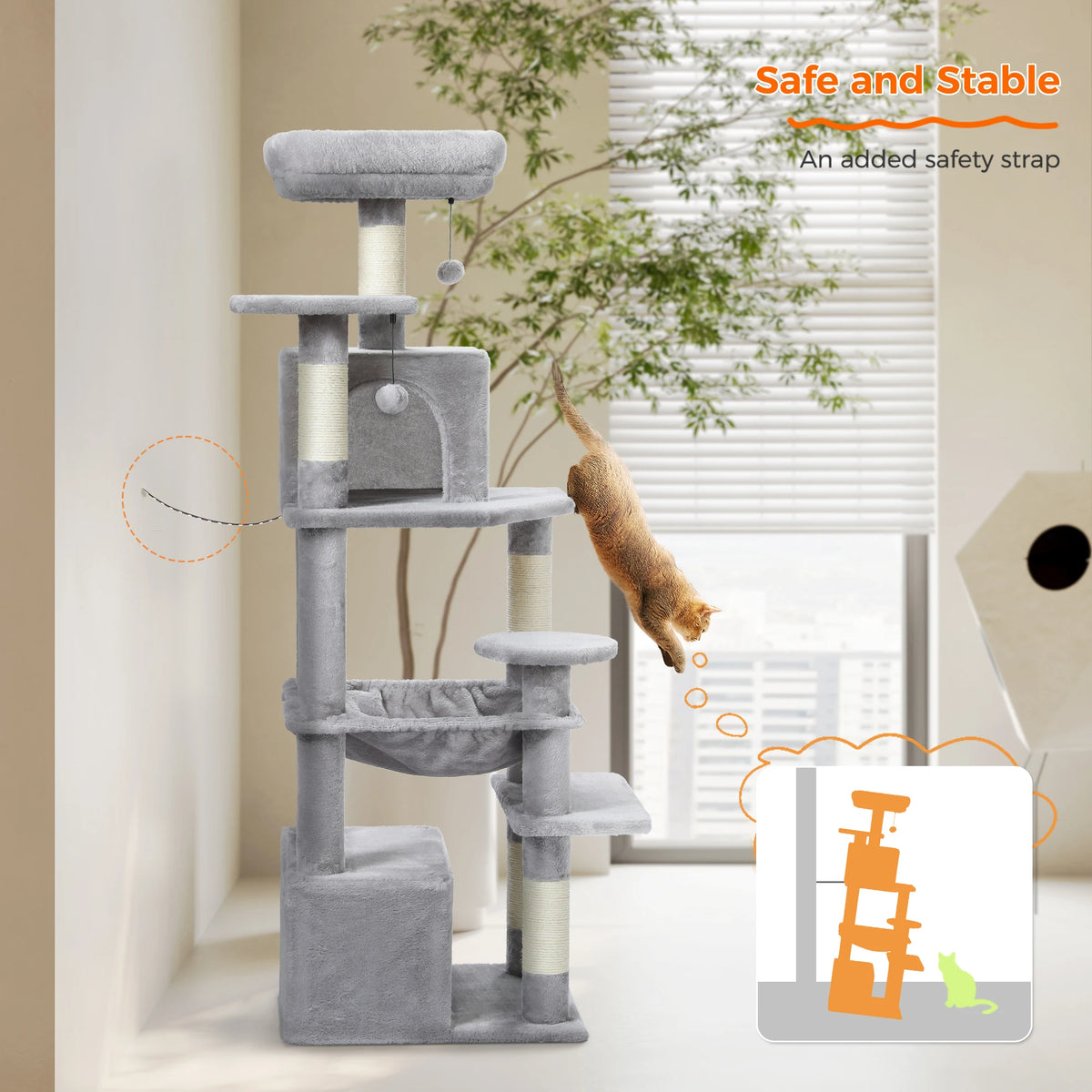 Transform Your Home with Our Large Cat Tree - 72.44 inches of Fun!