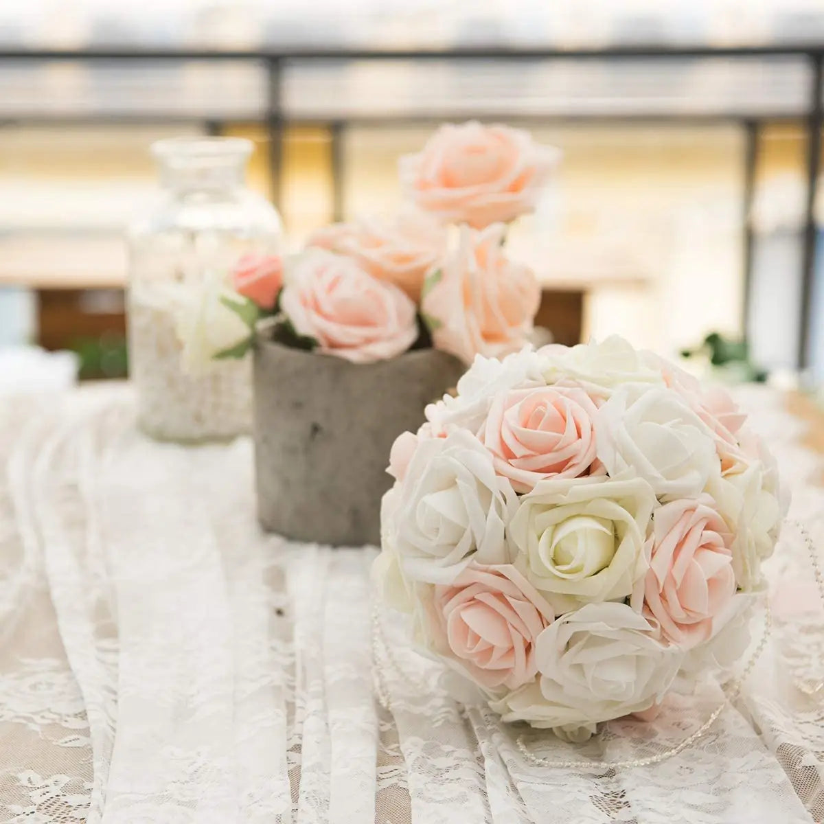 Transform Your Celebrations with Real Looking Artificial Roses - 25pcs Soft Foam Flower Heads