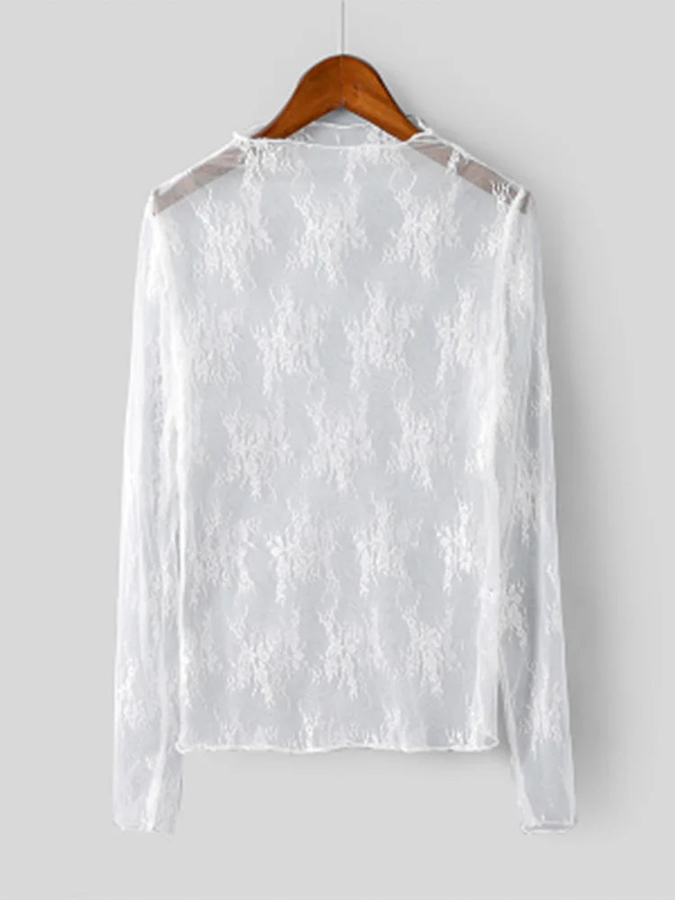 Lace Floral Embroidery Blouse - OLM Store