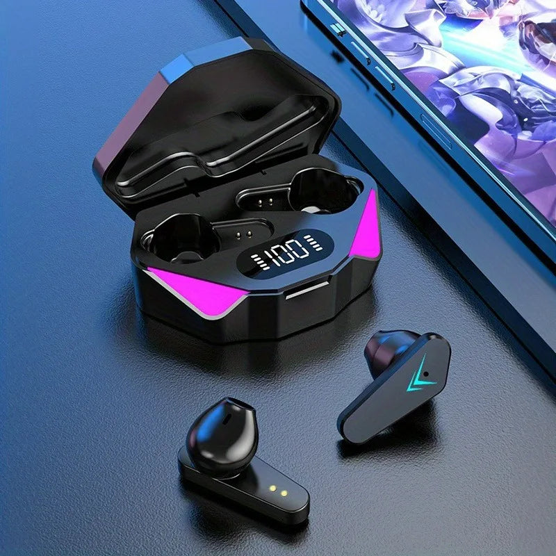 Wireless Bluetooth Gaming Earbuds – Immerse Yourself in Sound with LED Display & Noise Cancelling